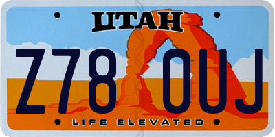UT license plate Z780UJ