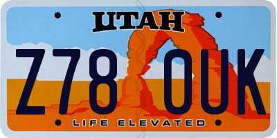 UT license plate Z780UK