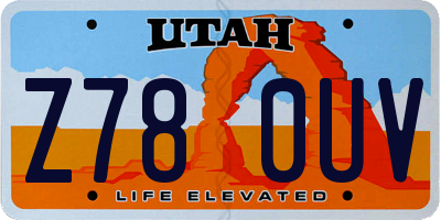 UT license plate Z780UV