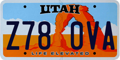 UT license plate Z780VA