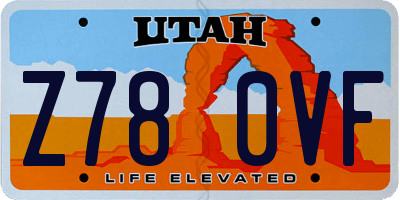 UT license plate Z780VF