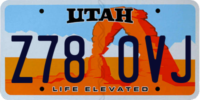 UT license plate Z780VJ