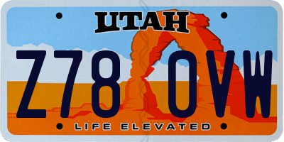 UT license plate Z780VW