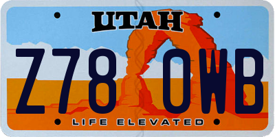 UT license plate Z780WB