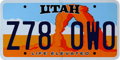 UT license plate Z780WO