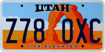 UT license plate Z780XC
