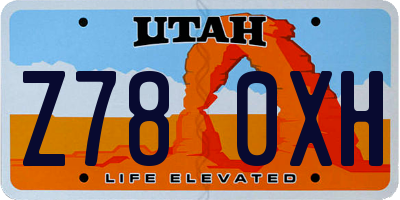 UT license plate Z780XH