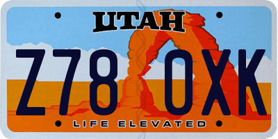 UT license plate Z780XK