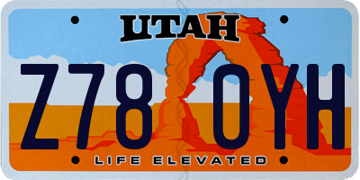 UT license plate Z780YH