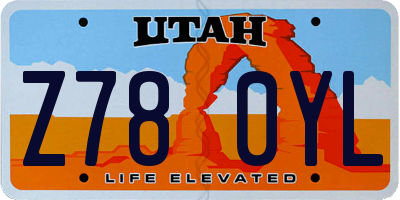 UT license plate Z780YL