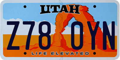 UT license plate Z780YN