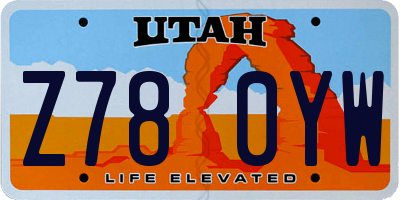 UT license plate Z780YW