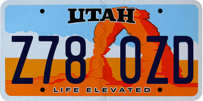 UT license plate Z780ZD