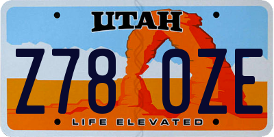 UT license plate Z780ZE