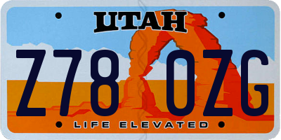 UT license plate Z780ZG