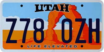 UT license plate Z780ZH