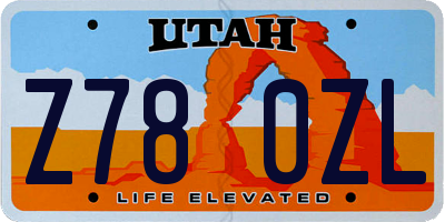 UT license plate Z780ZL
