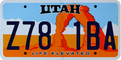 UT license plate Z781BA