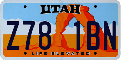 UT license plate Z781BN