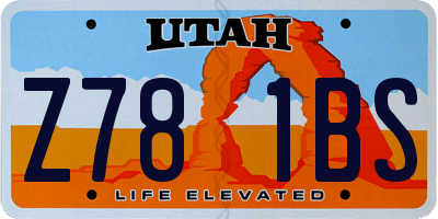 UT license plate Z781BS