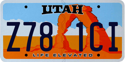 UT license plate Z781CI