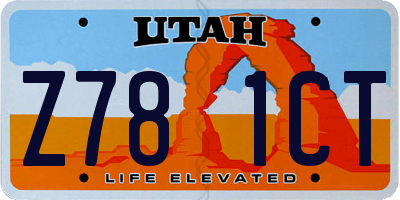 UT license plate Z781CT