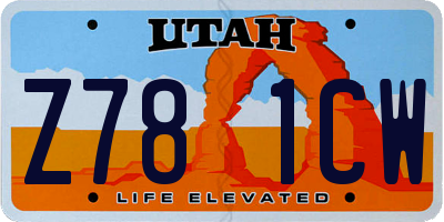 UT license plate Z781CW