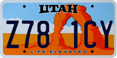UT license plate Z781CY