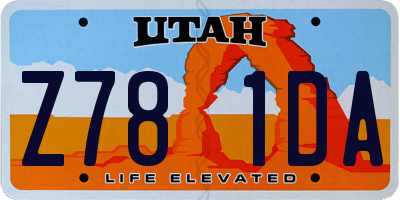 UT license plate Z781DA