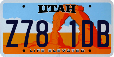 UT license plate Z781DB