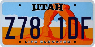 UT license plate Z781DF