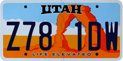 UT license plate Z781DW