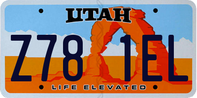 UT license plate Z781EL