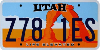 UT license plate Z781ES