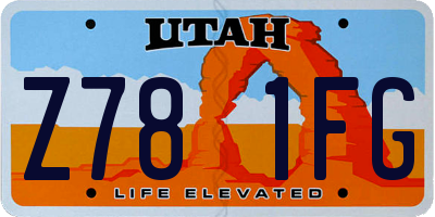 UT license plate Z781FG