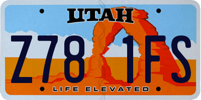 UT license plate Z781FS