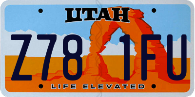 UT license plate Z781FU