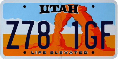 UT license plate Z781GF