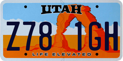 UT license plate Z781GH