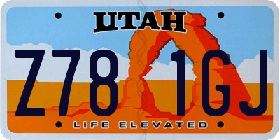 UT license plate Z781GJ