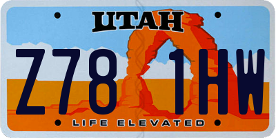 UT license plate Z781HW