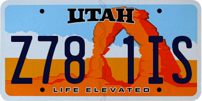 UT license plate Z781IS