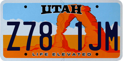 UT license plate Z781JM