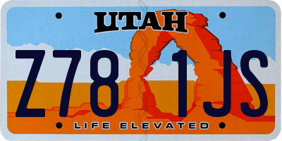 UT license plate Z781JS