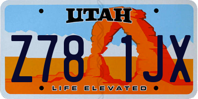 UT license plate Z781JX