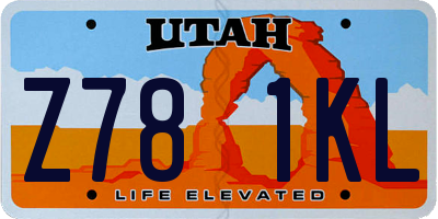 UT license plate Z781KL