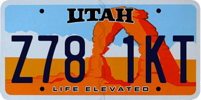UT license plate Z781KT