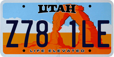 UT license plate Z781LE