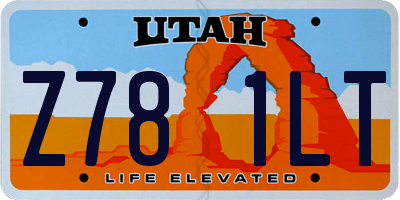UT license plate Z781LT