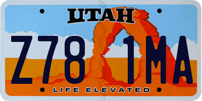 UT license plate Z781MA
